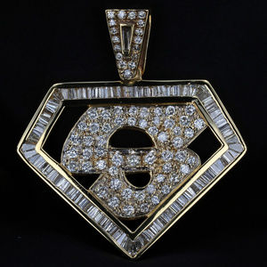 8.50 Carats of Diamonds Superman Pendant